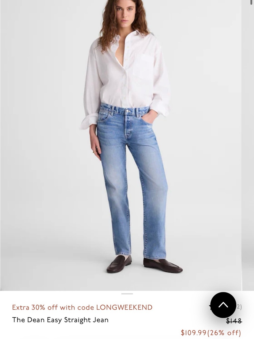 Madewell Curvy Dean Easy Straight Jeans in Light Blue